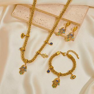 Colar pulseira brincos conjunto